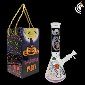 10" "Trick Or Treat Yourself" Halloween Theme Beaker Water Pipe - C [MB1434]